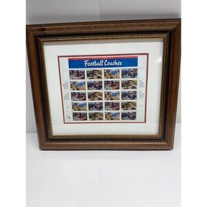 USPS Legendary Football Coaches Framed Stamp Sheet Lombardi Halas Bryant Warner